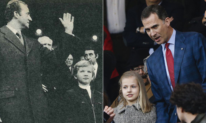 Así fue el primer día del rey Felipe VI en el estadio Vicente Calderón hace 40 años