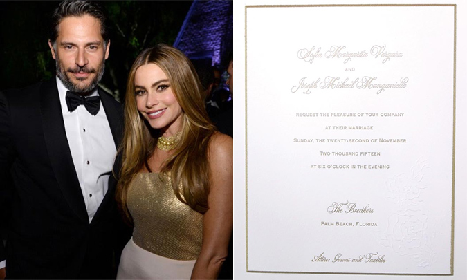 EXCLUSIVA: Te enseñamos la invitación de boda de Sofía Vergara y Joe Manganiello