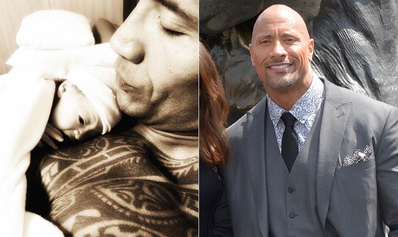 Dwayne Johnson, ‘La roca’, presenta a la pequeña Jasmine