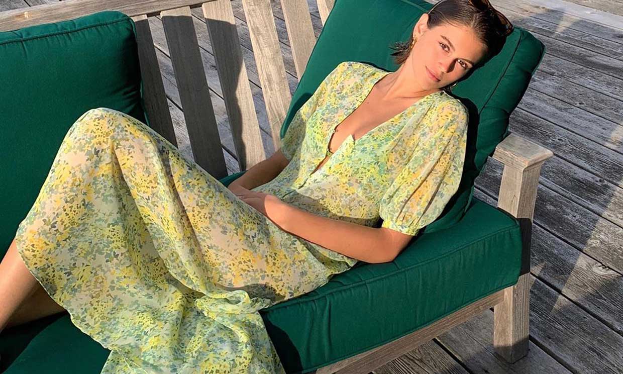 Kaia Gerber vestido Mango