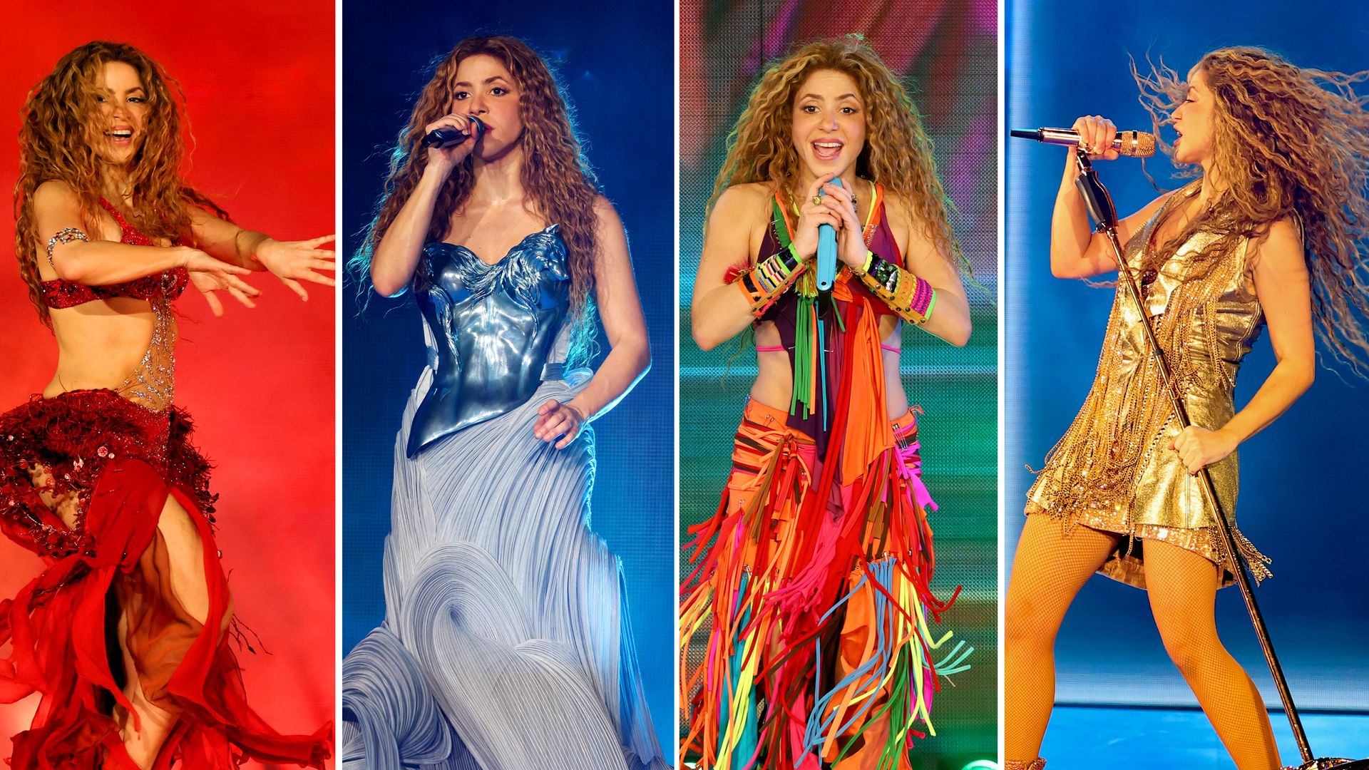 Los 13 icónicos looks de Shakira durante el inicio de su gira 'Las Mujeres Ya No Lloran World Tour'