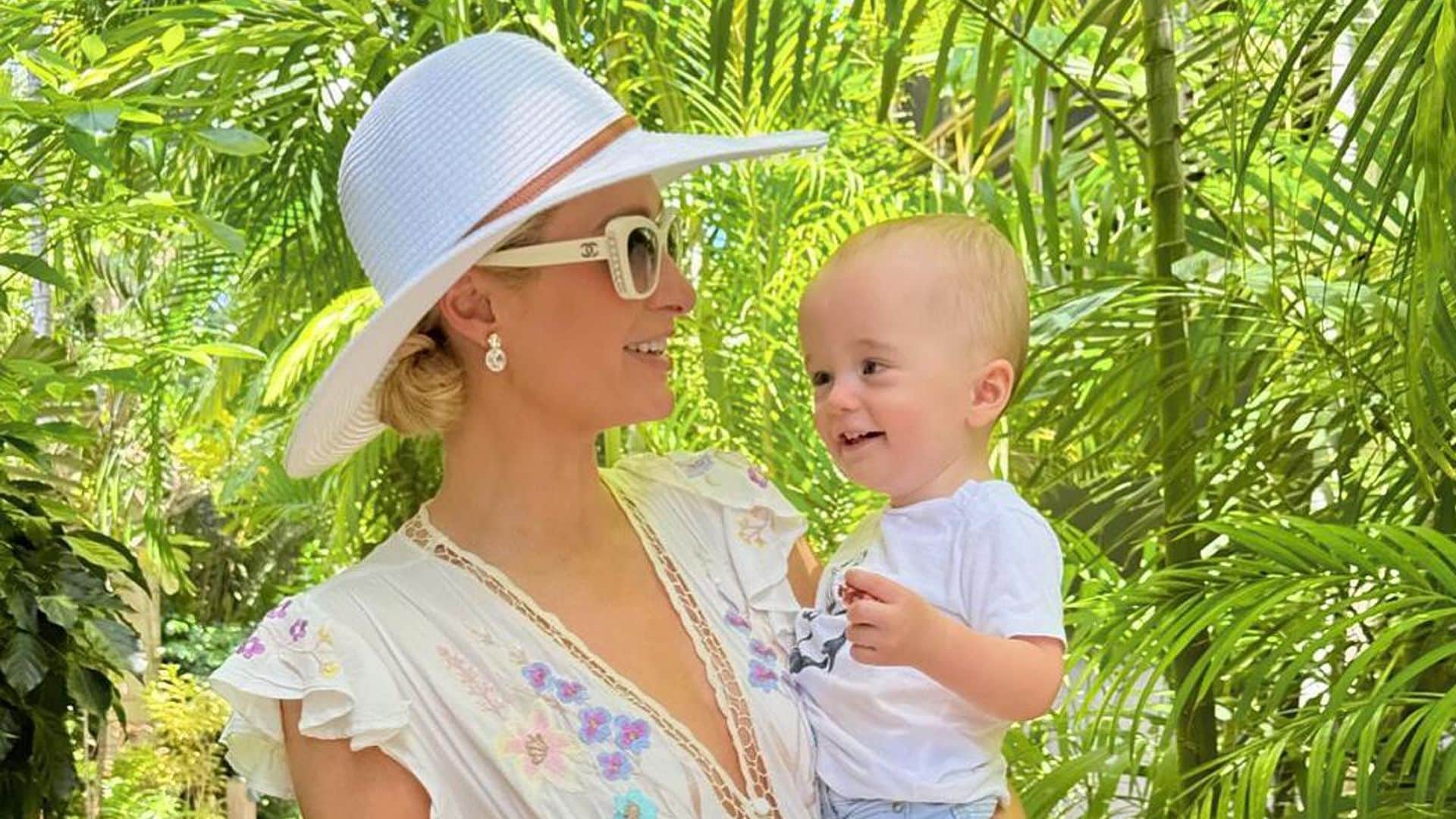 Paris Hilton y Carter Reum responden a la ausencia de su hija, London, en las fotos familiares