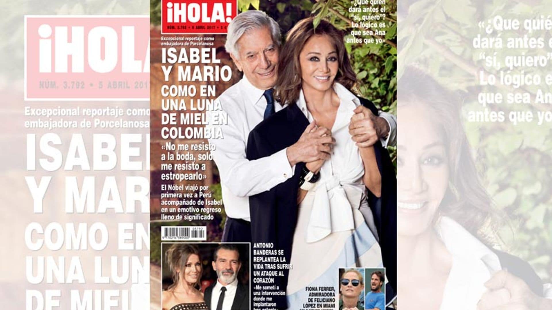 En ¡HOLA!, Isabel Preysler y Mario Vargas Llosa, como en una luna de miel en Colombia