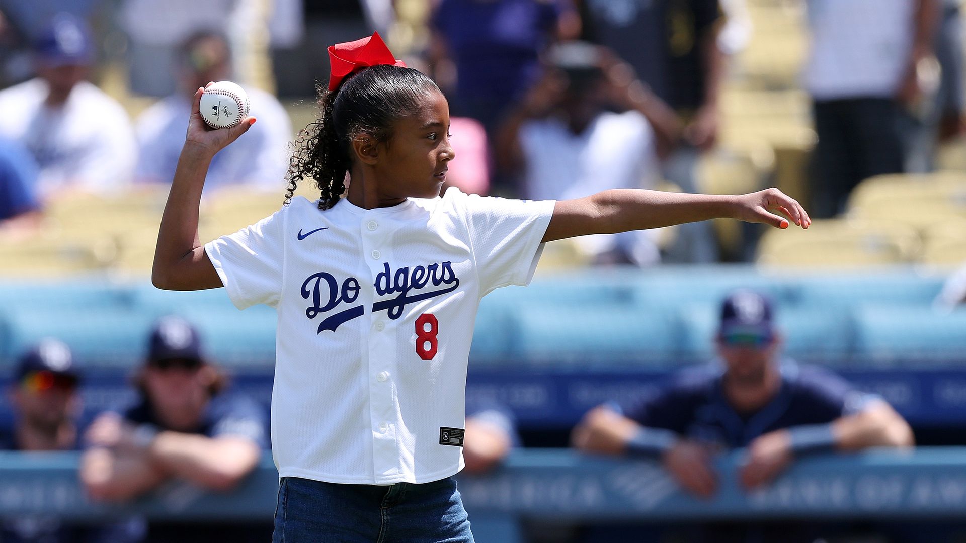 Bianka, hija de Kobe Bryant, la protagonista más tierna en el reciente juego de los Dodgers