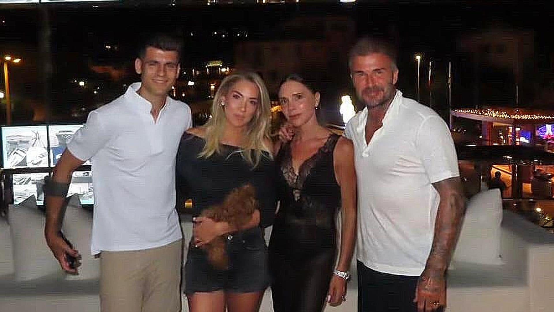 La divertida velada de Alice Campello y Álvaro Morata con David y Victoria Beckham durante sus vacaciones en Cerdeña
