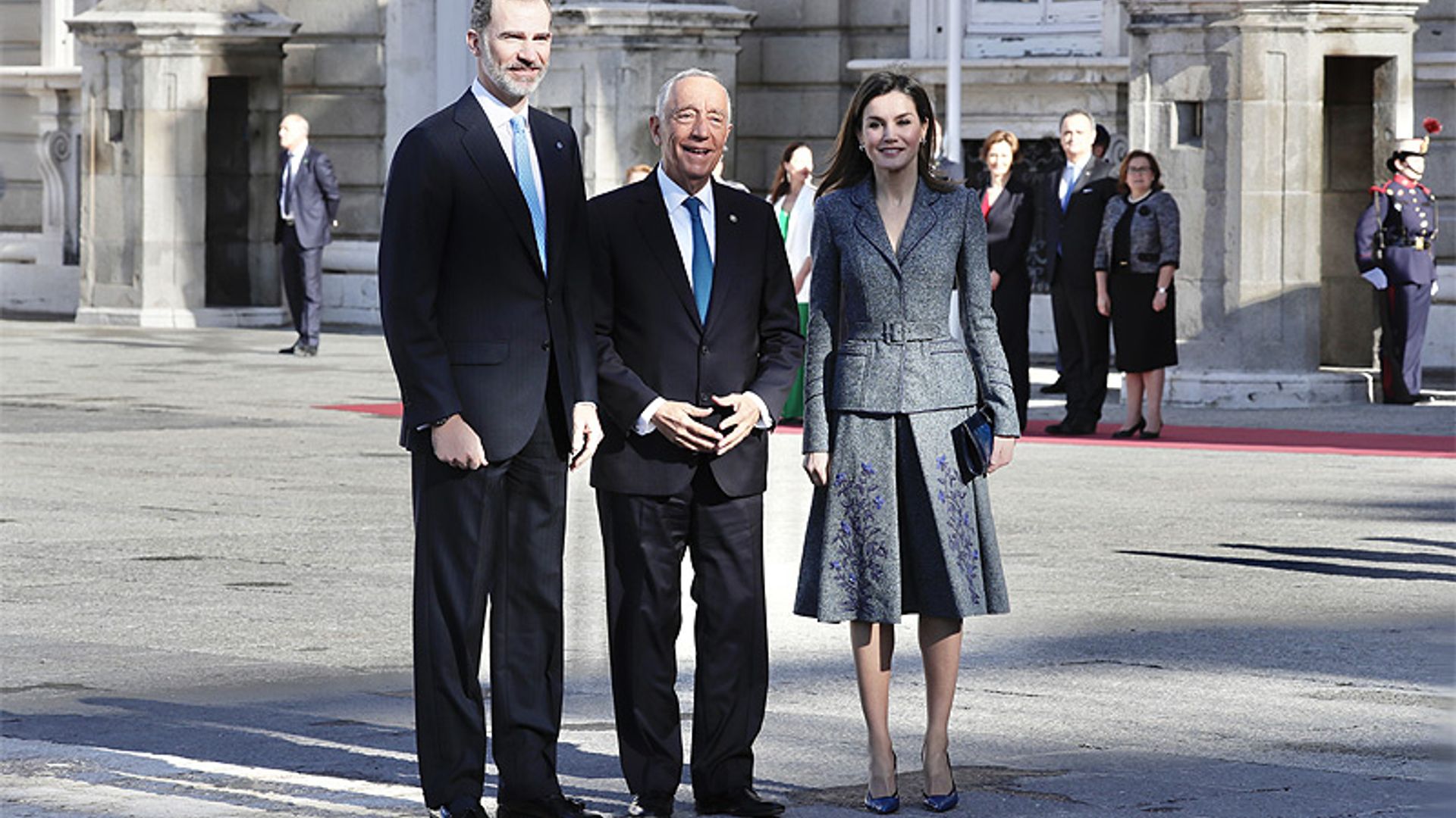 Los Reyes reciben al Presidente de Portugal, que inicia una visita de Estado a España