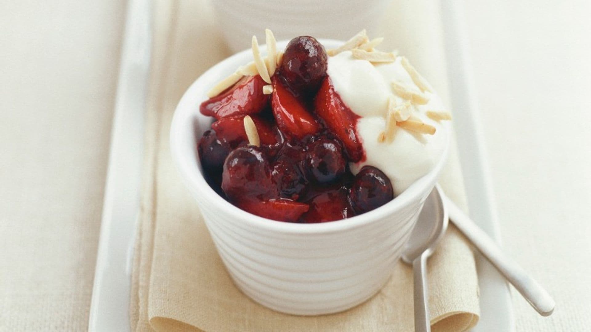 compota fria cerezas queso fresco