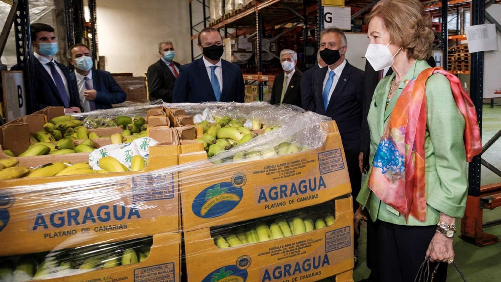 Doña Sofía sigue con su recorrido solidario por España para conocer los estragos del COVID