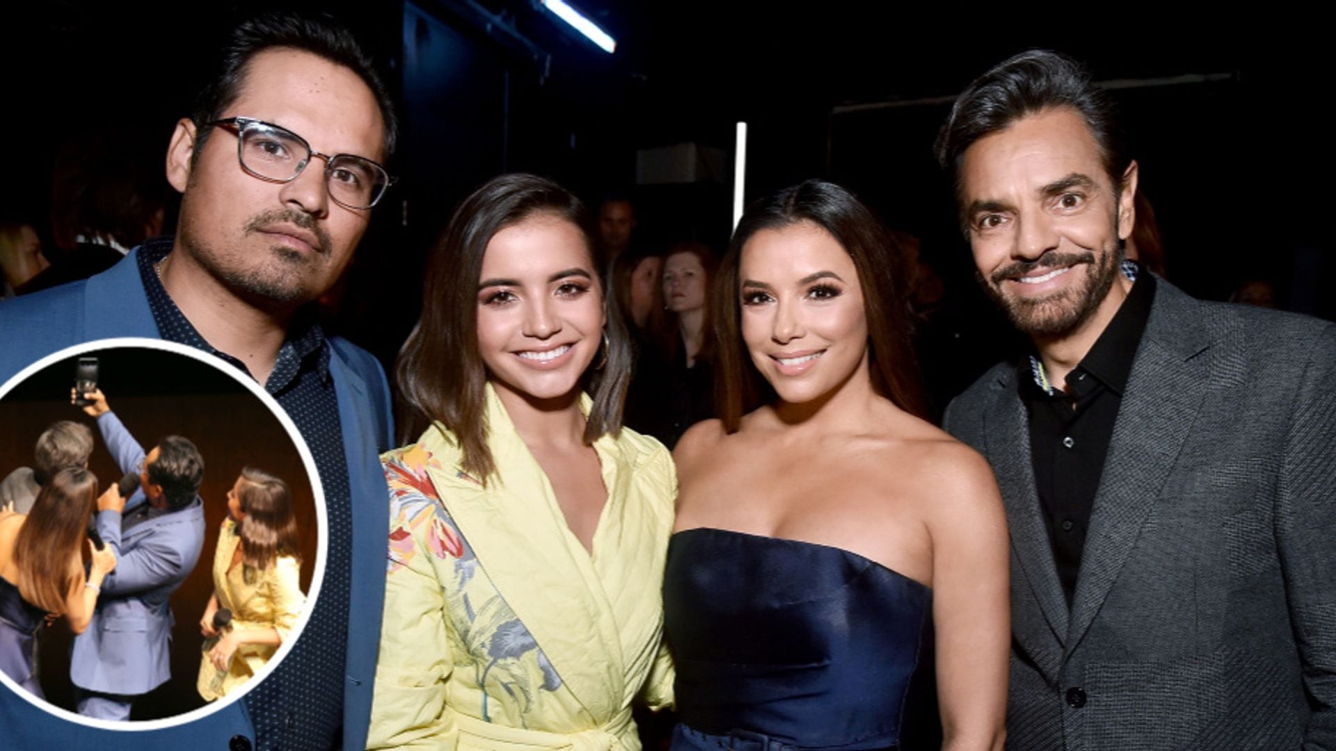 Tienes que ver la divertida -y fallida- 'selfie' de Eva Longoria, Isabela Moner, Eugenio Derbez y Michael Peña