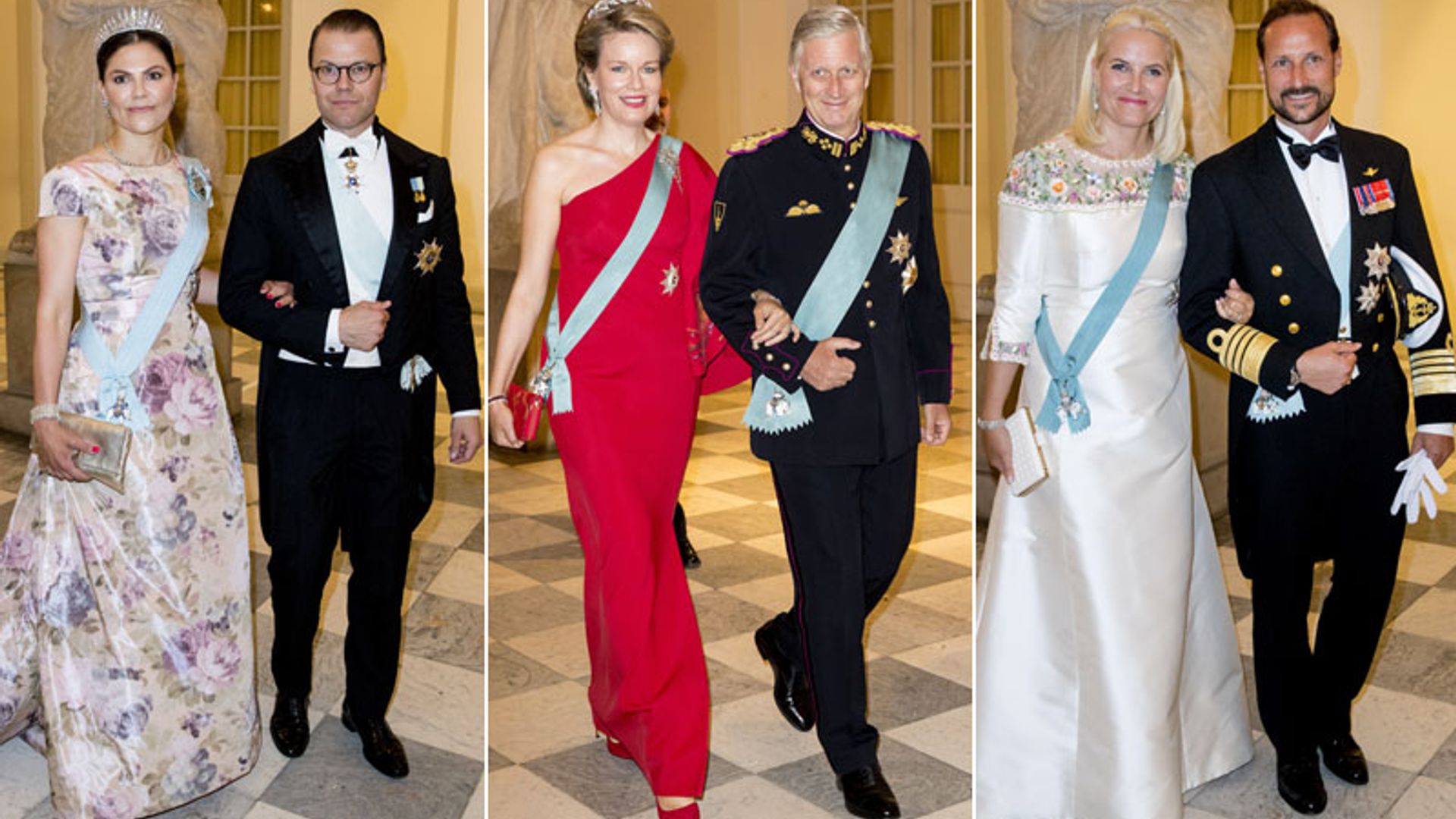 Desfile de princesas y reinas en la fiesta de largo por el cumpleaños de Federico de Dinamarca