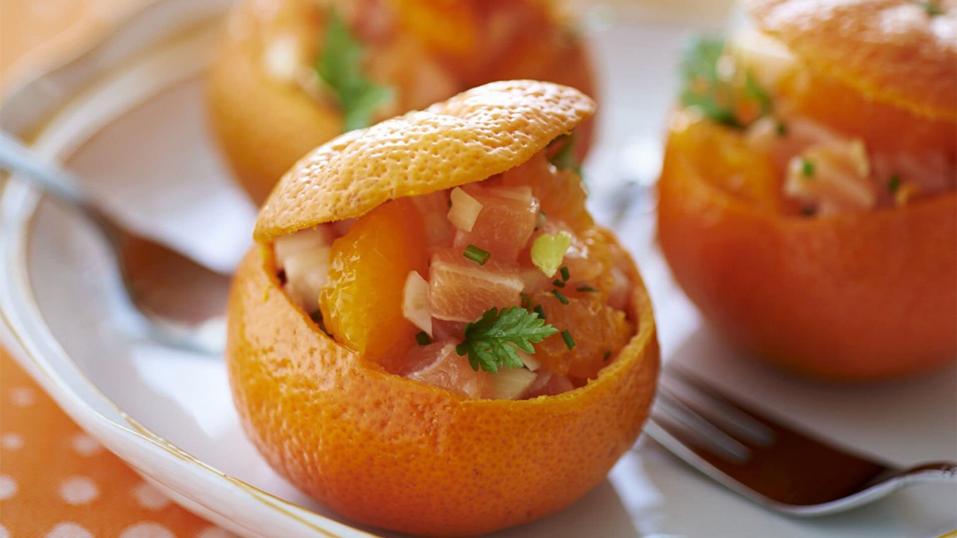 Mandarinas rellenas de salmón