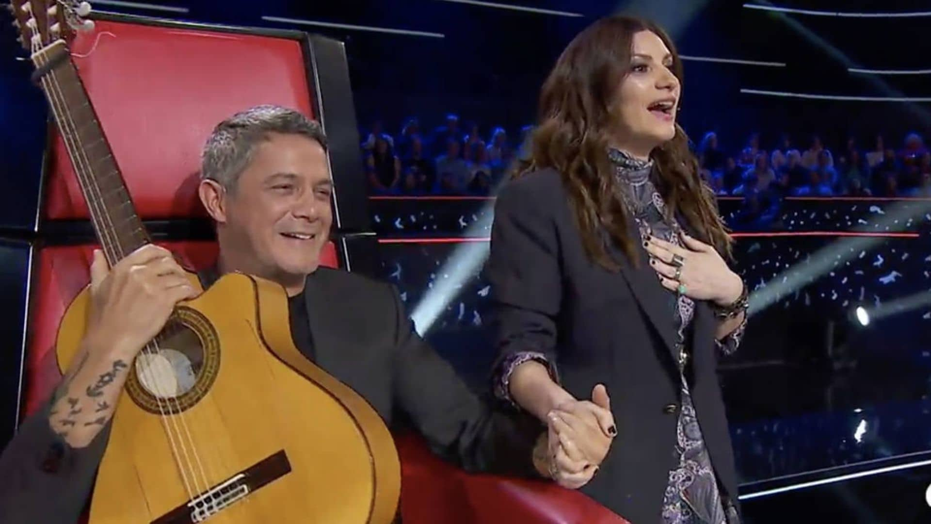 Laura Pausini, 'desesperada' con Alejandro Sanz porque los concursantes se van con él