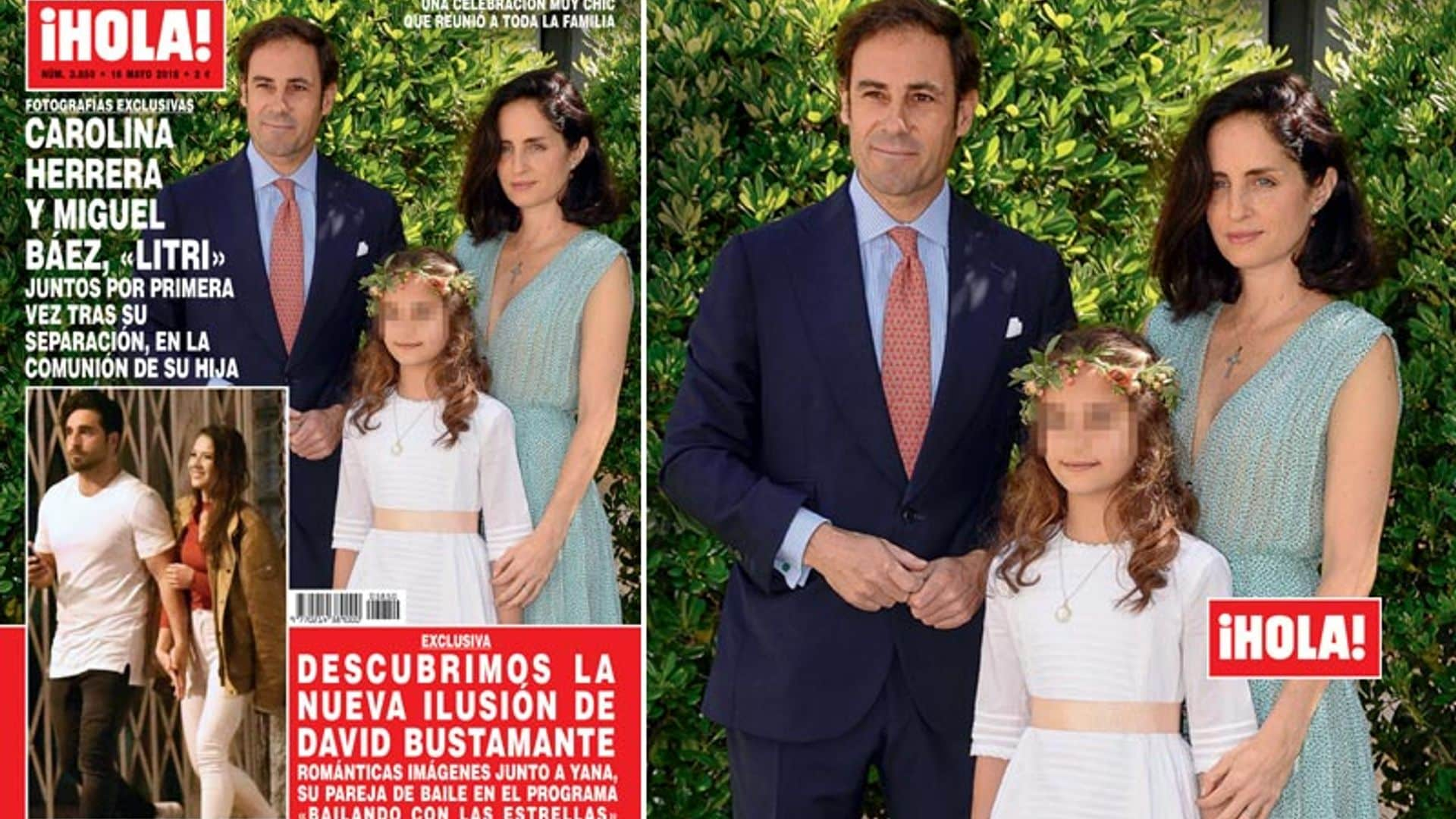 En ¡HOLA!, Carolina Herrera y Miguel Báez 'El Litri' juntos por primera vez tras su separación, en la comunión de su hija