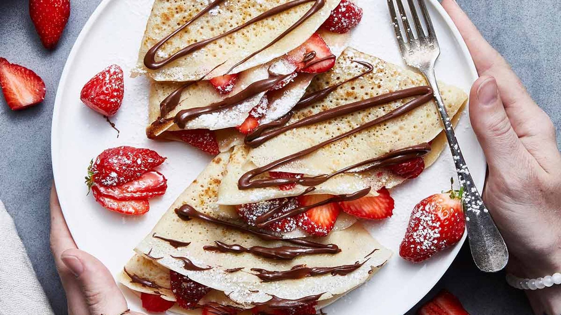 Crepes con chocolate y fresas