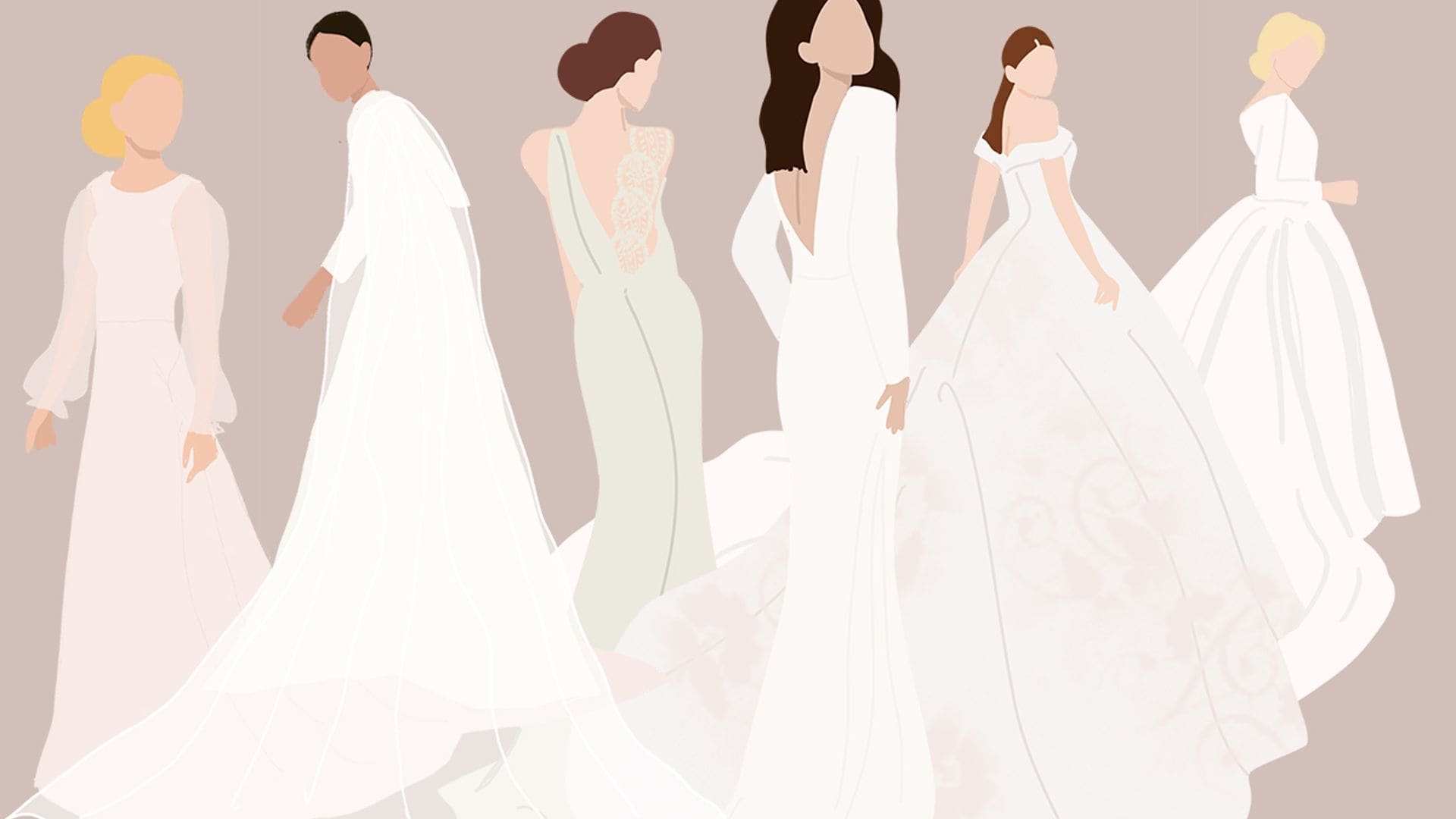 ¿Sabes qué cola queda mejor con tu vestido de novia? Descúbrelo en nuestra guía ilustrada