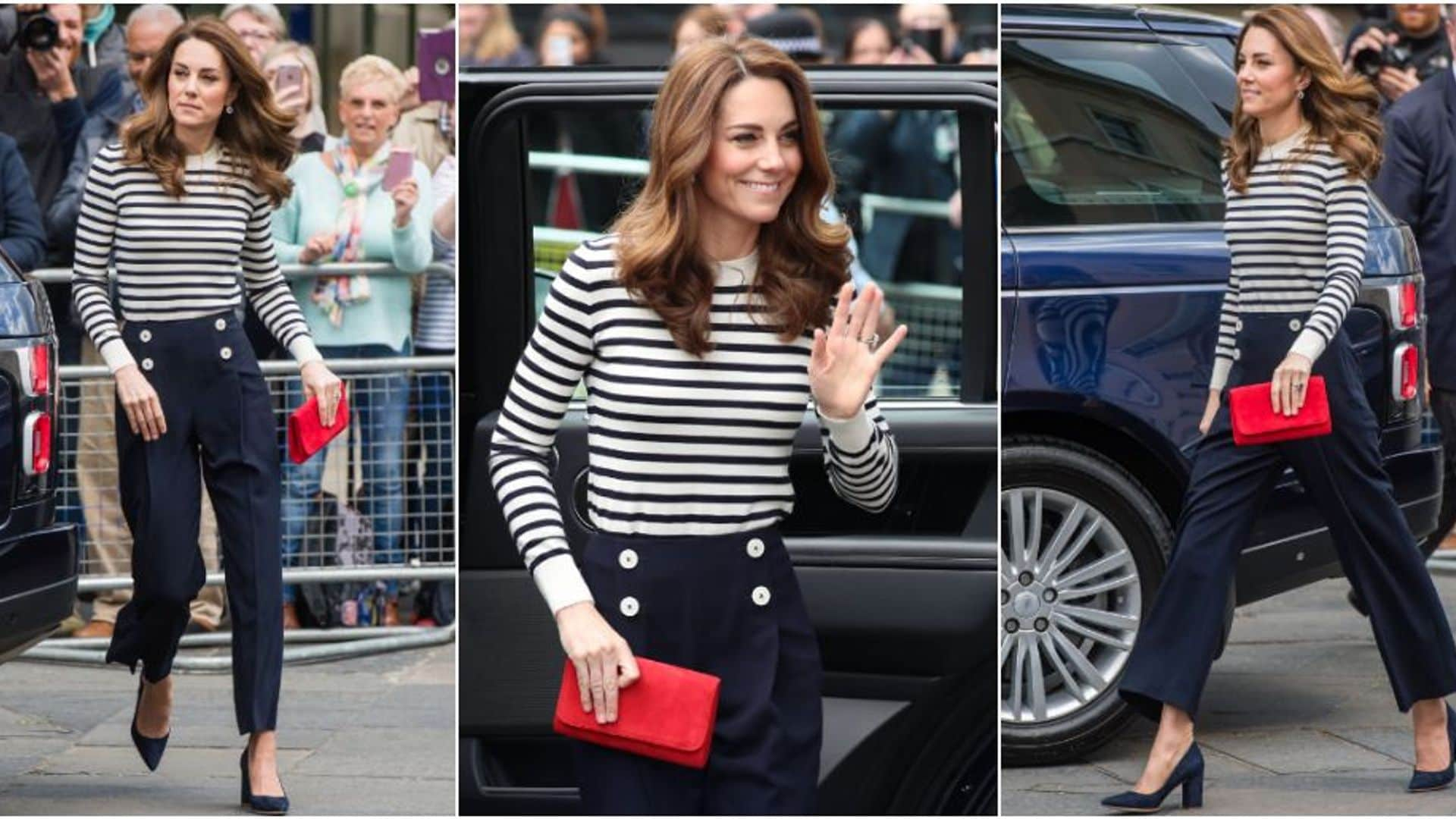 Luce el 'look' náutico de Kate Middleton por $120