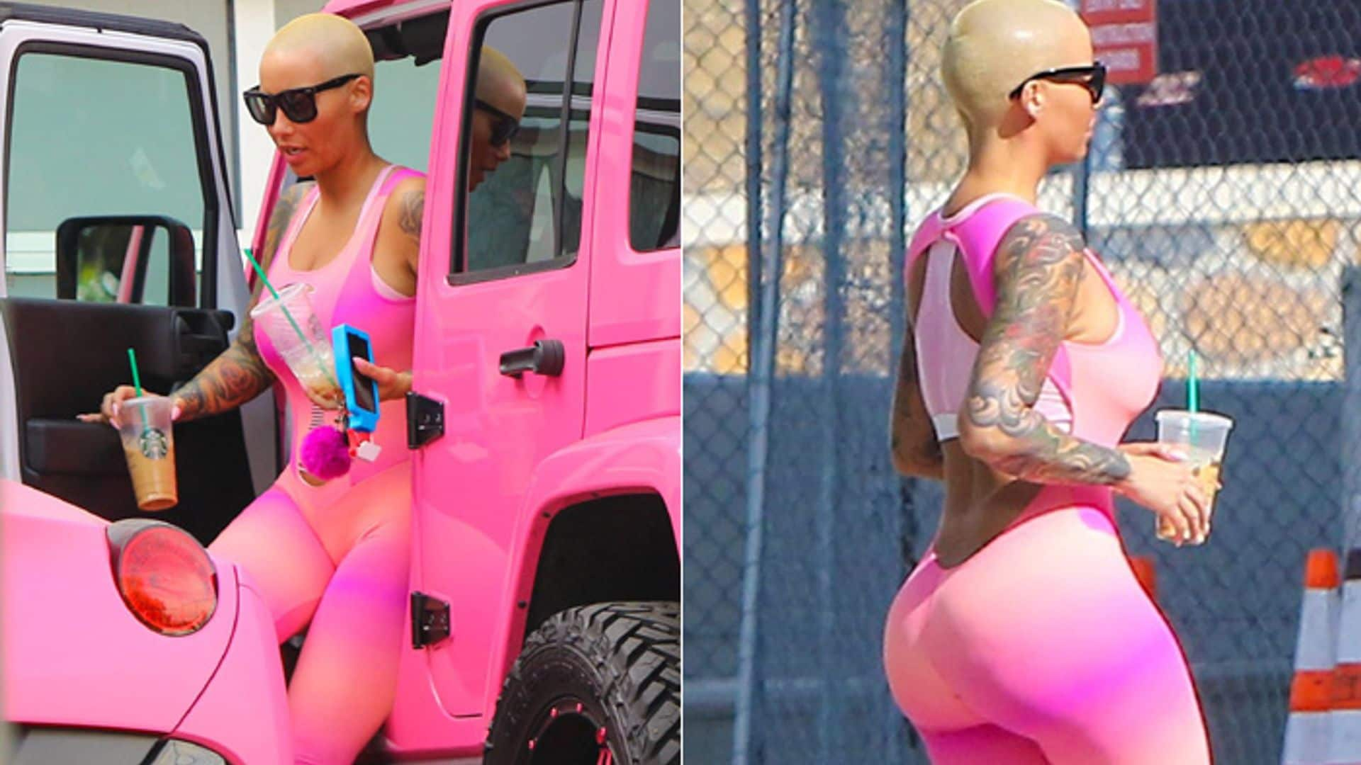 El estilo 'curvy pink' de Amber Rose para ir al gimnasio