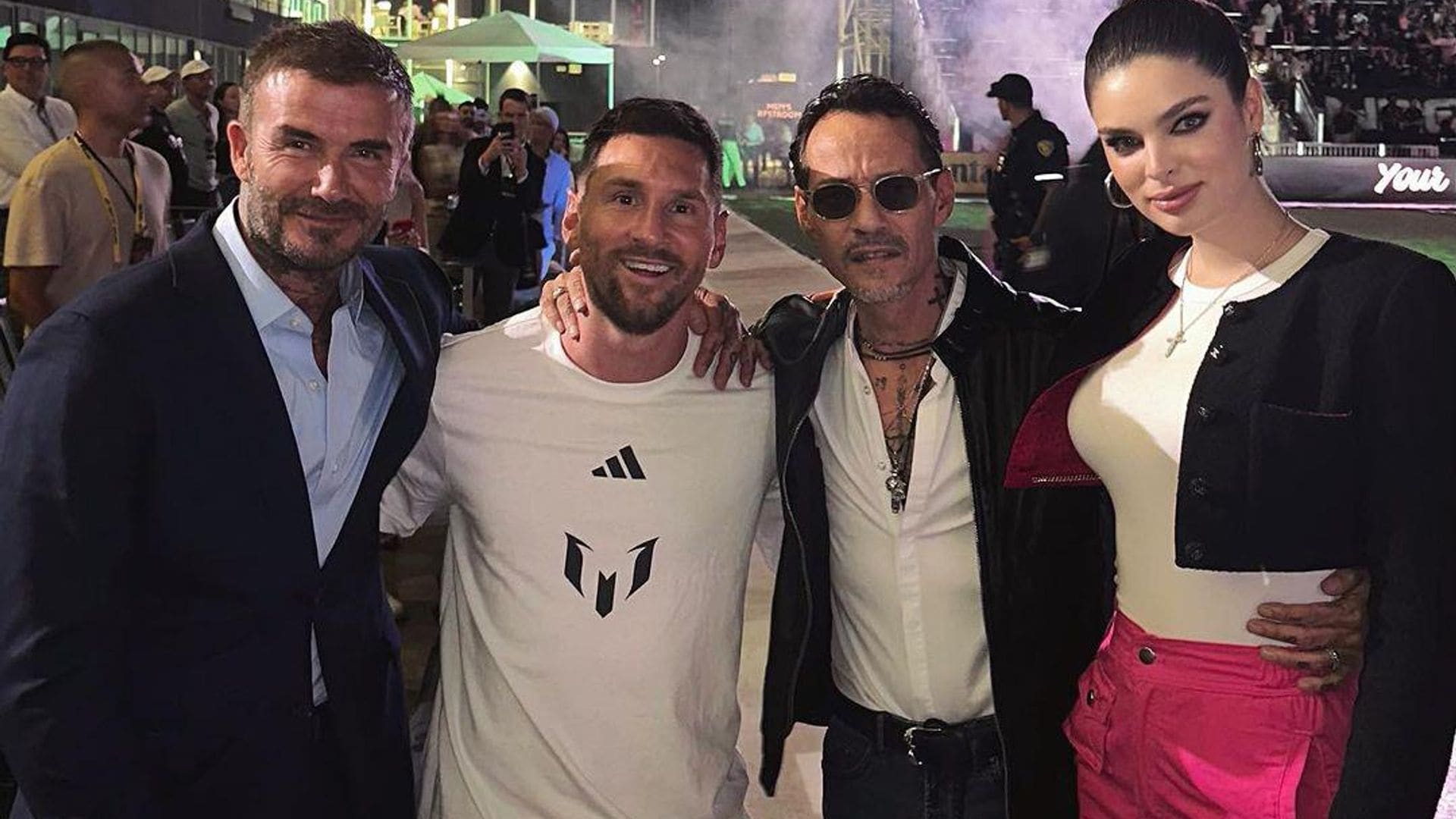Nadia Ferreira y Marc Anthony reaparecen en la presentación de Messi con el Inter de Miami