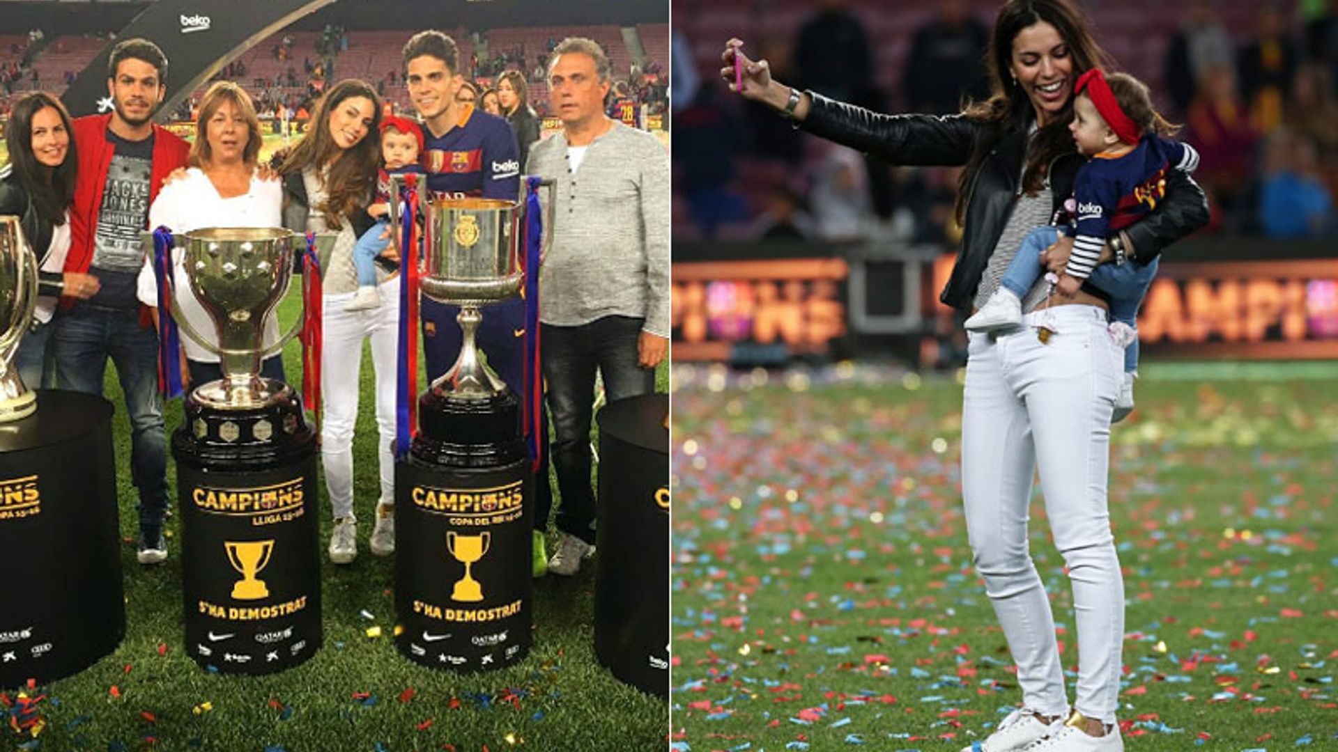 Melissa Jiménez, al lado de Marc Bartra en una celebración ¿con sabor a despedida?