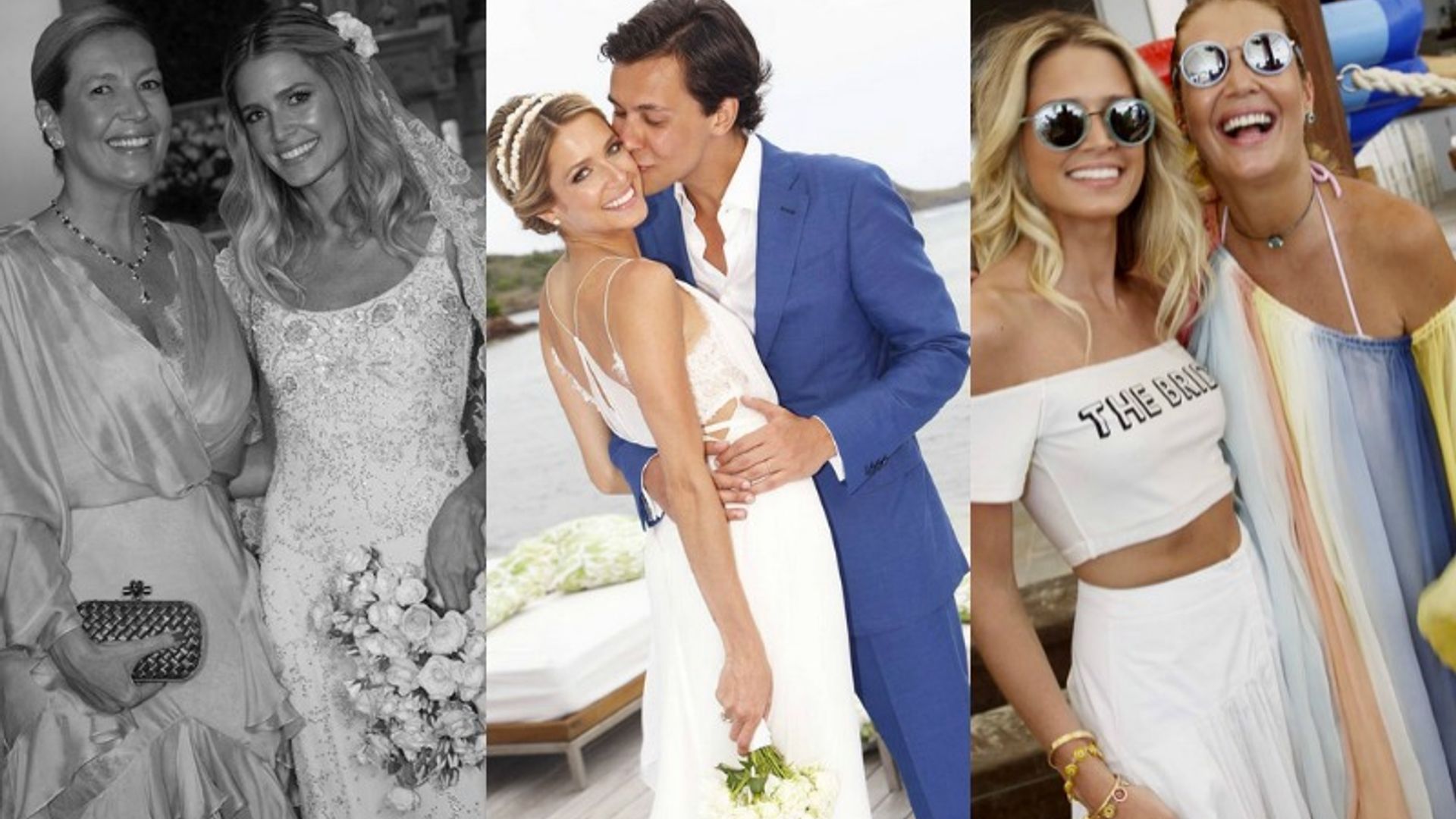 Un Valentino 'vintage', un vestido de diseño y un 'crop-top': los tres vestidos de novia de Helena Bordon