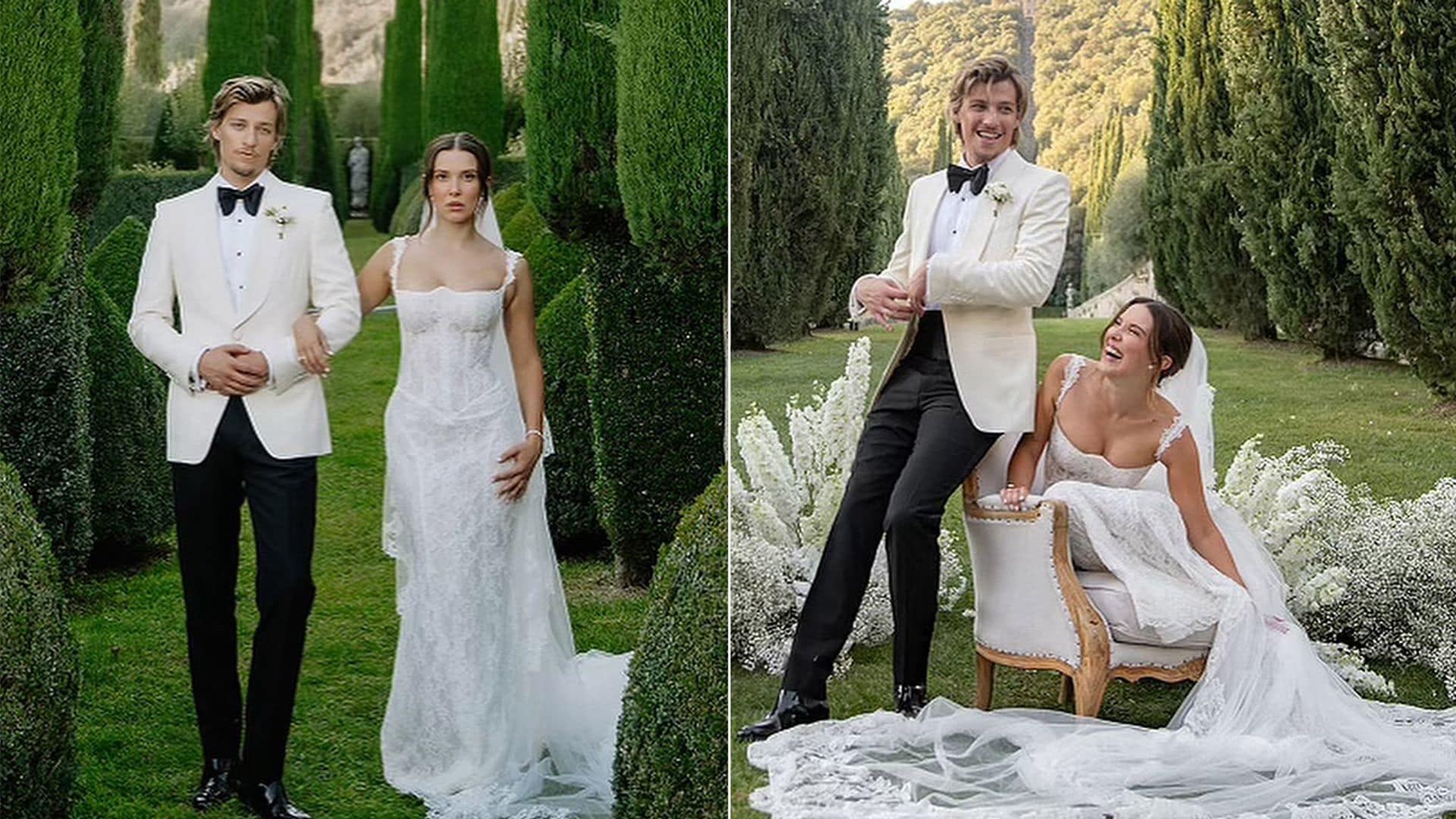 Las imágenes de la impresionante boda de Millie Bobby Brown en una lujosa villa en Italia