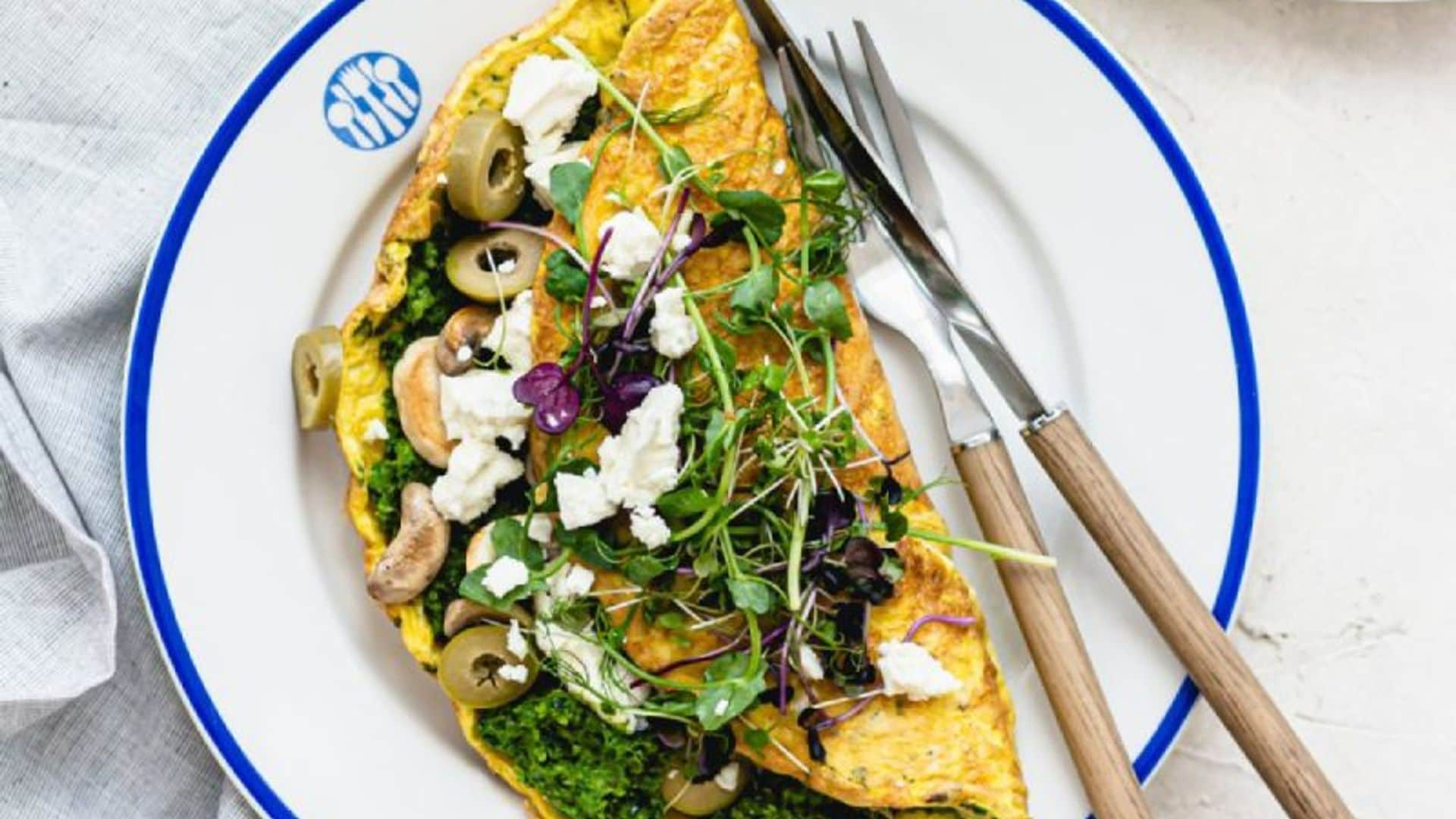 Tortilla rellena con aceitunas y mozzarella