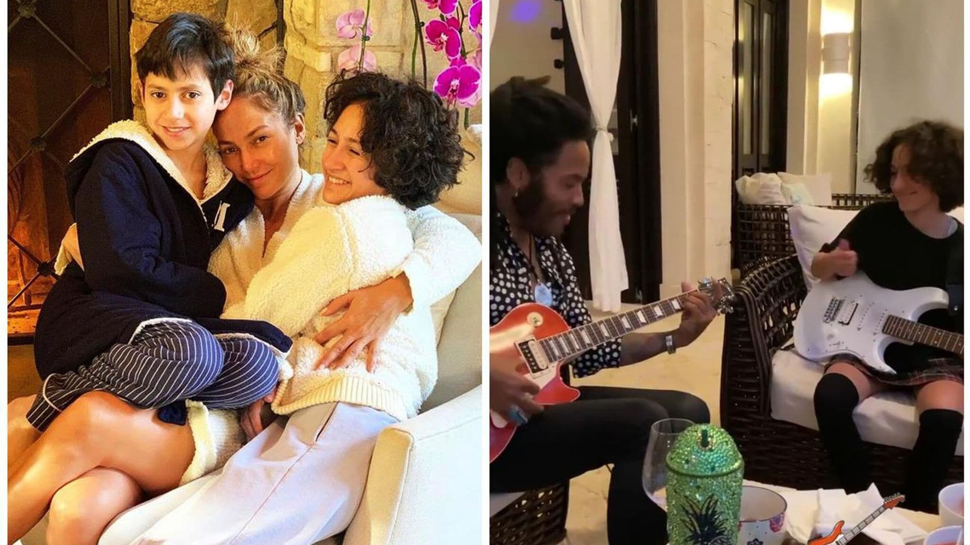 La hija de Jennifer Lopez y Marc Anthony toma clases de guitarra ¡con Lenny Kravitz!