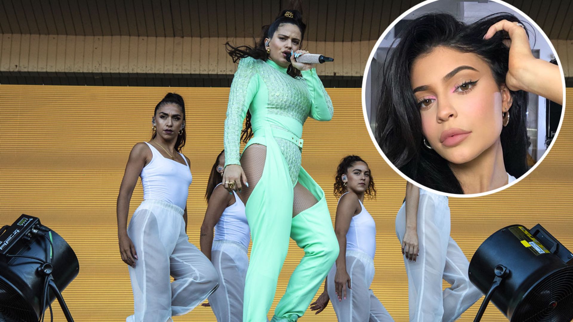 ¡Al fin! Kylie Jenner dándolo todo en un concierto de Rosalía