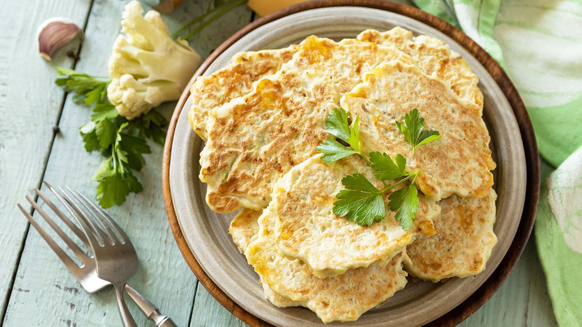 Tortitas de coliflor y queso manchego