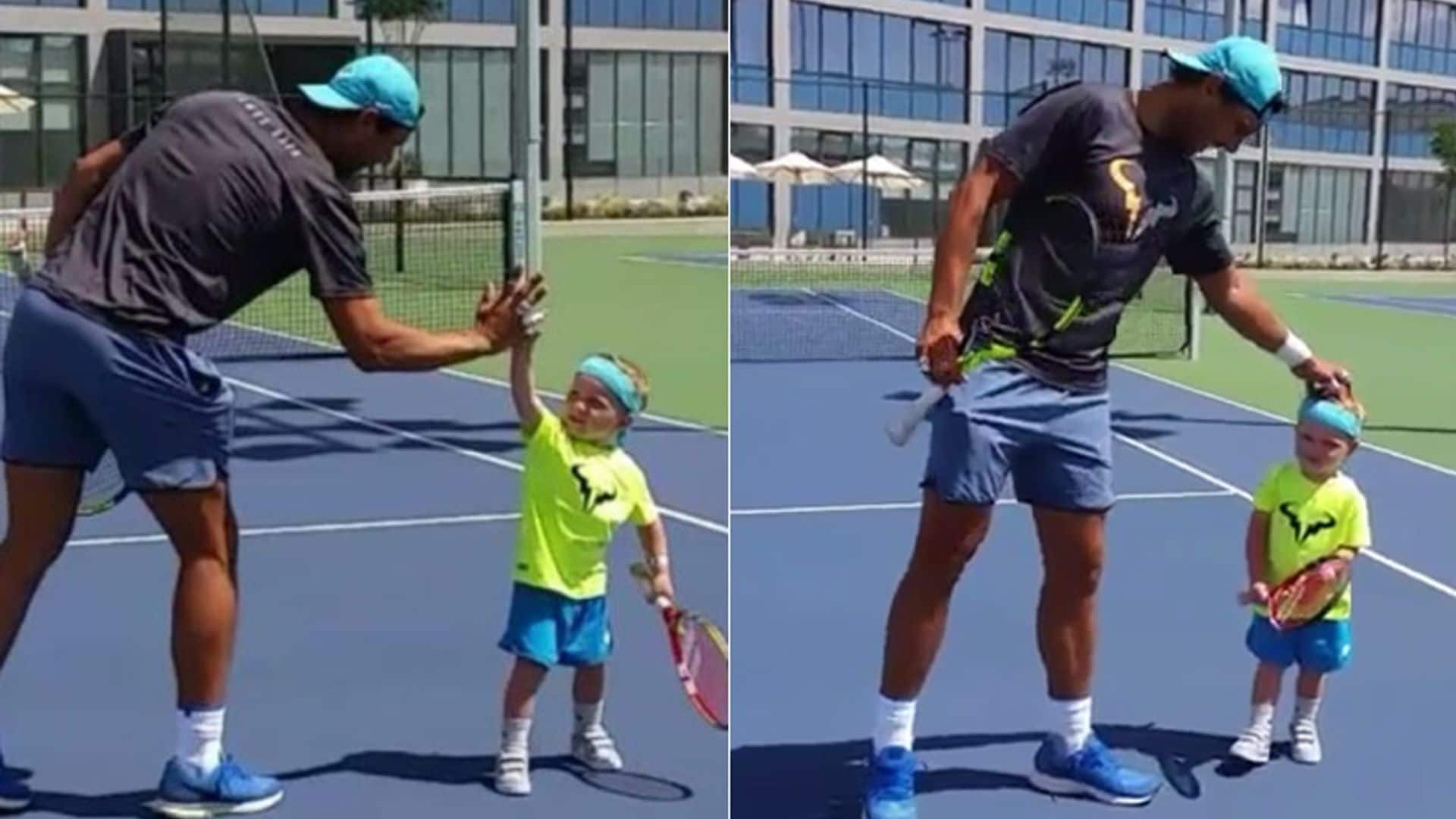 Rafa Nadal cumple el sueño del pequeño Ethan