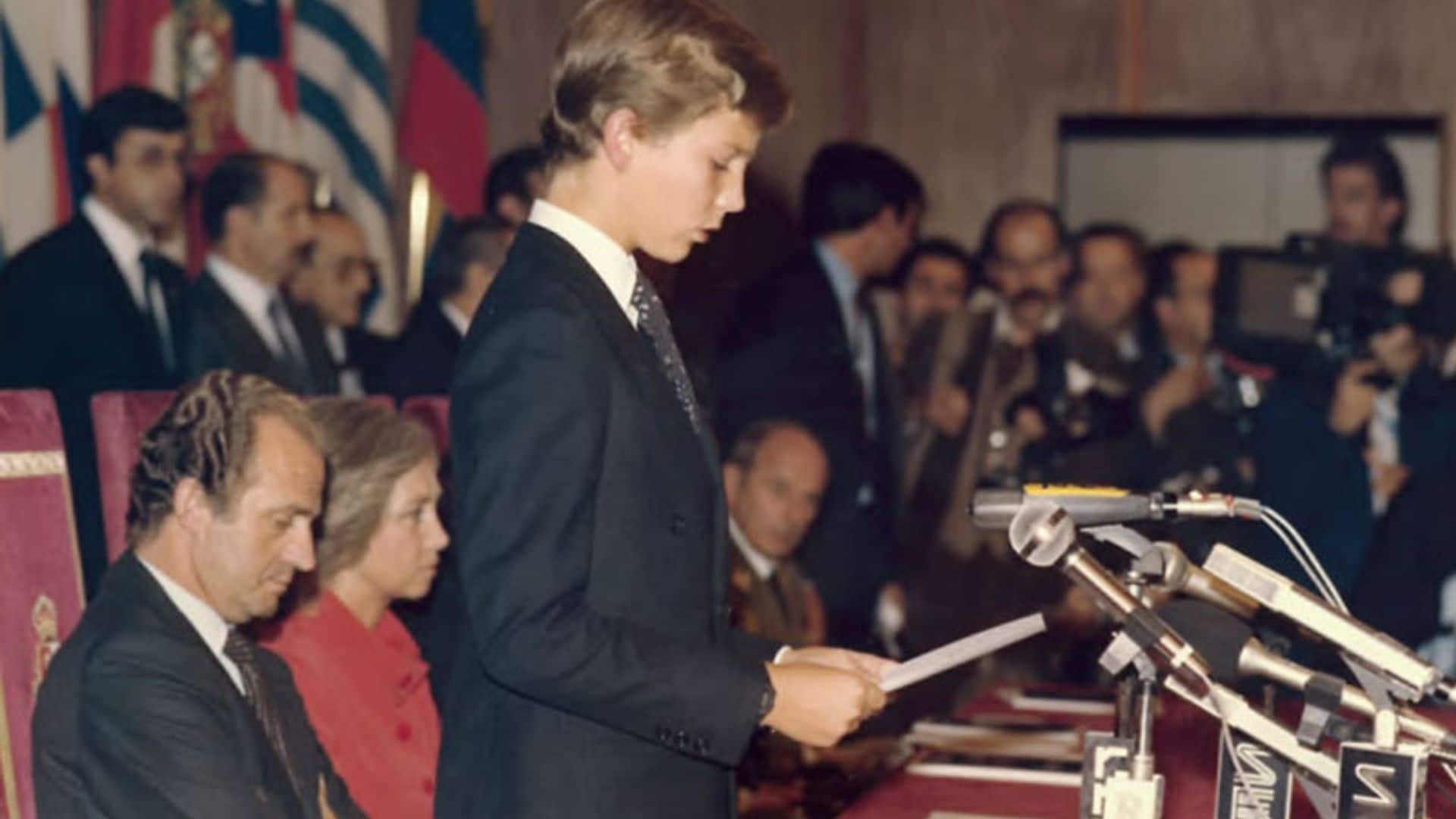 Así fue el primer discurso del rey Felipe a la misma edad de la princesa Leonor