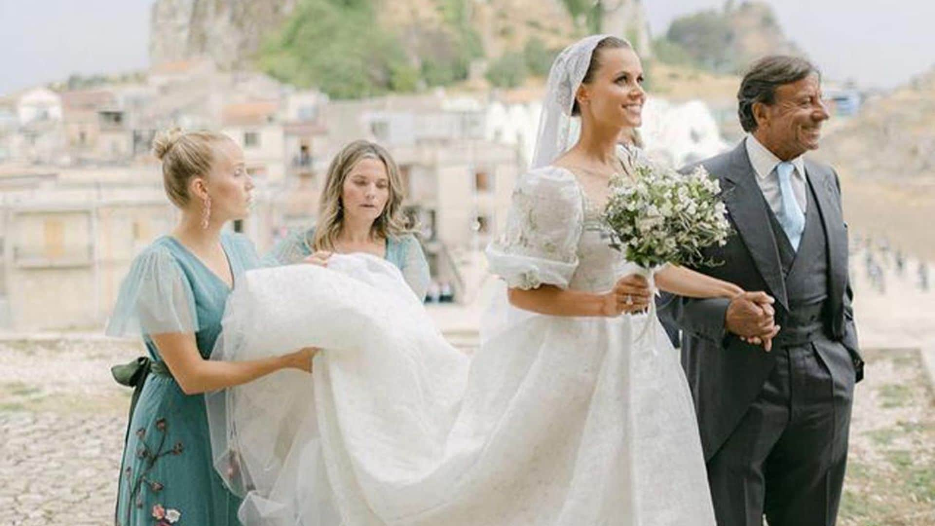 El vestido de novia de Irene Forte, un diseño italiano con bordados muy especiales