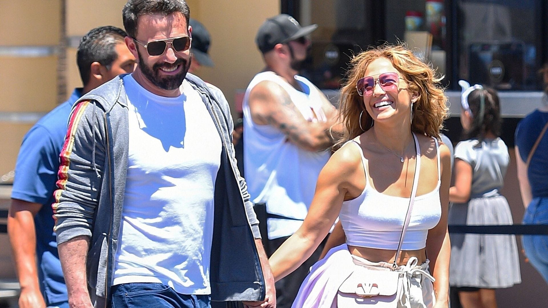 jennifer lopez and ben affleck take their kids and their love to universal studios hollywood