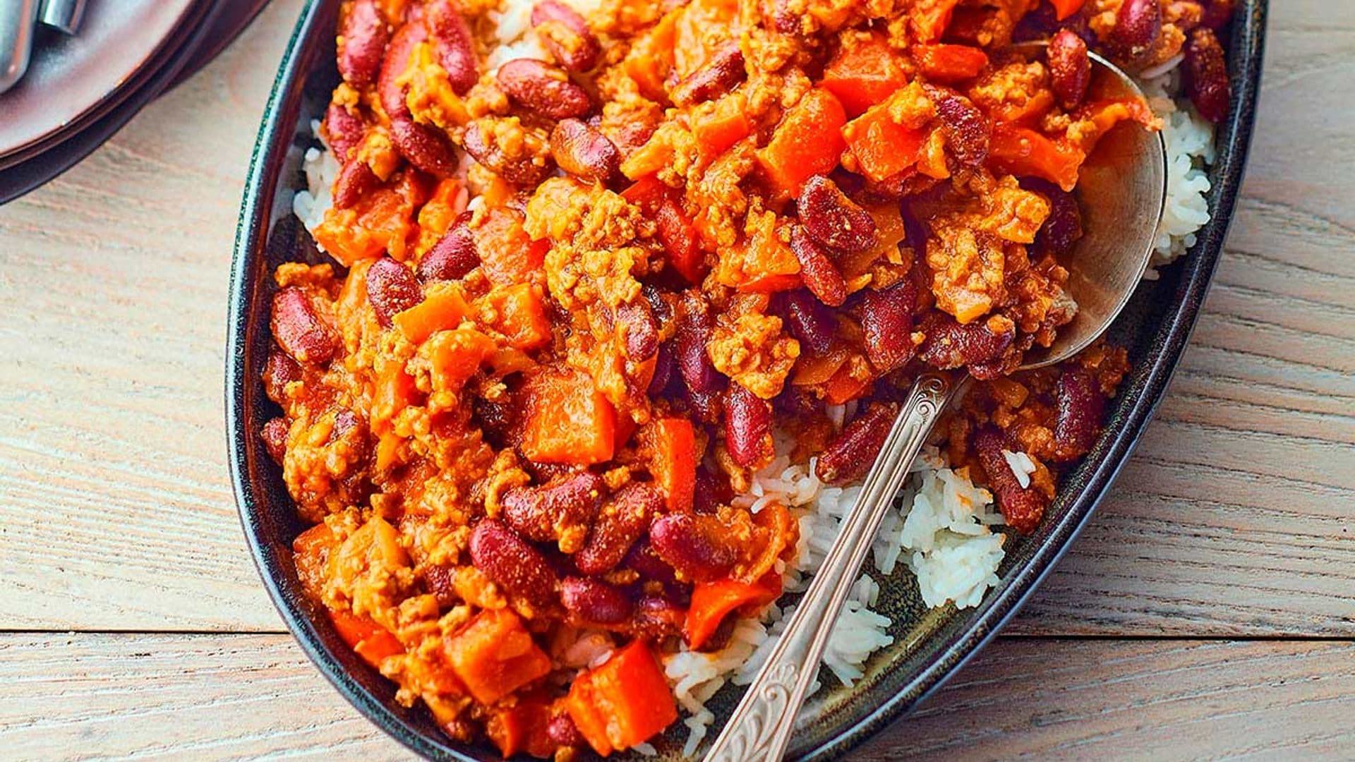 Chili con carne y arroz