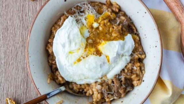 risotto setas huevos fit bowl