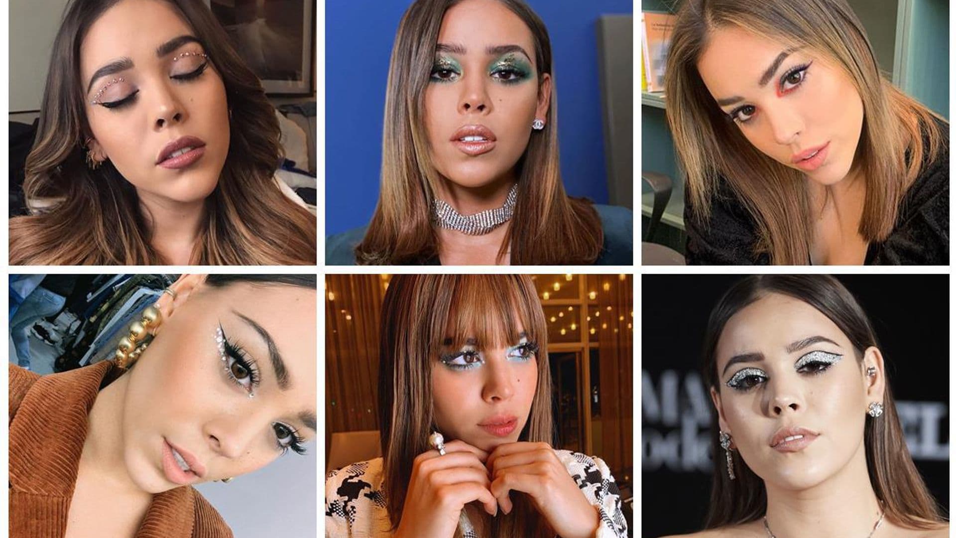 ¡Mucho brillo! Danna Paola y sus maquillajes más ‘trendy’