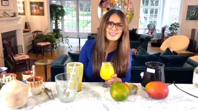 salma hayek explic c mo preparar su cocktail icecream