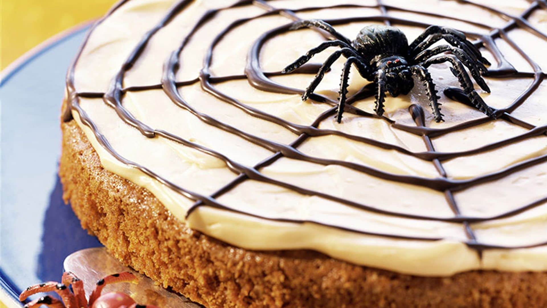 Tarta tela de araña de Halloween