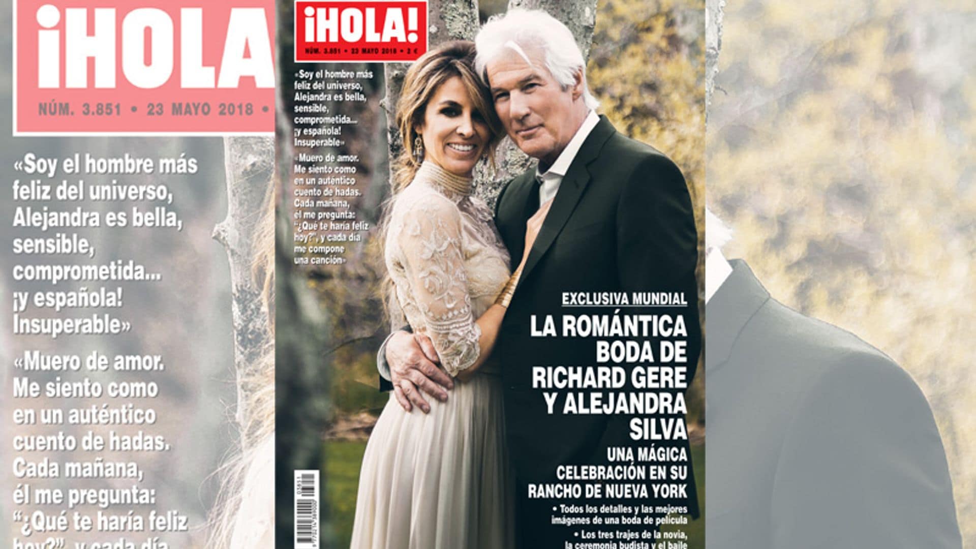 Exclusiva mundial en ¡HOLA!: los tres vestidos de novia de Alejandra Silva en su boda con Richard Gere