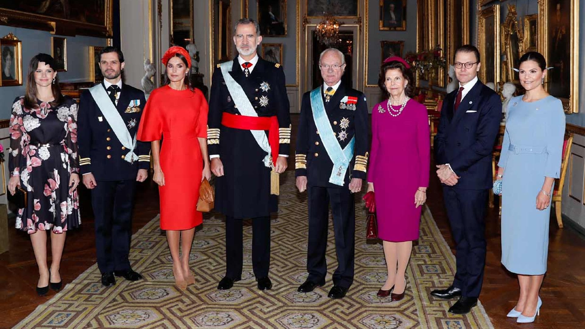 La Familia Real sueca casi al completo da una calurosa bienvenida a los Reyes en el Palacio Real de Estocolmo