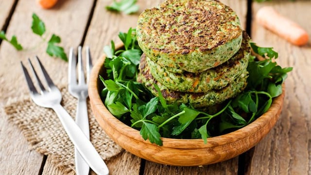 hamburguesa brocoli espinacas