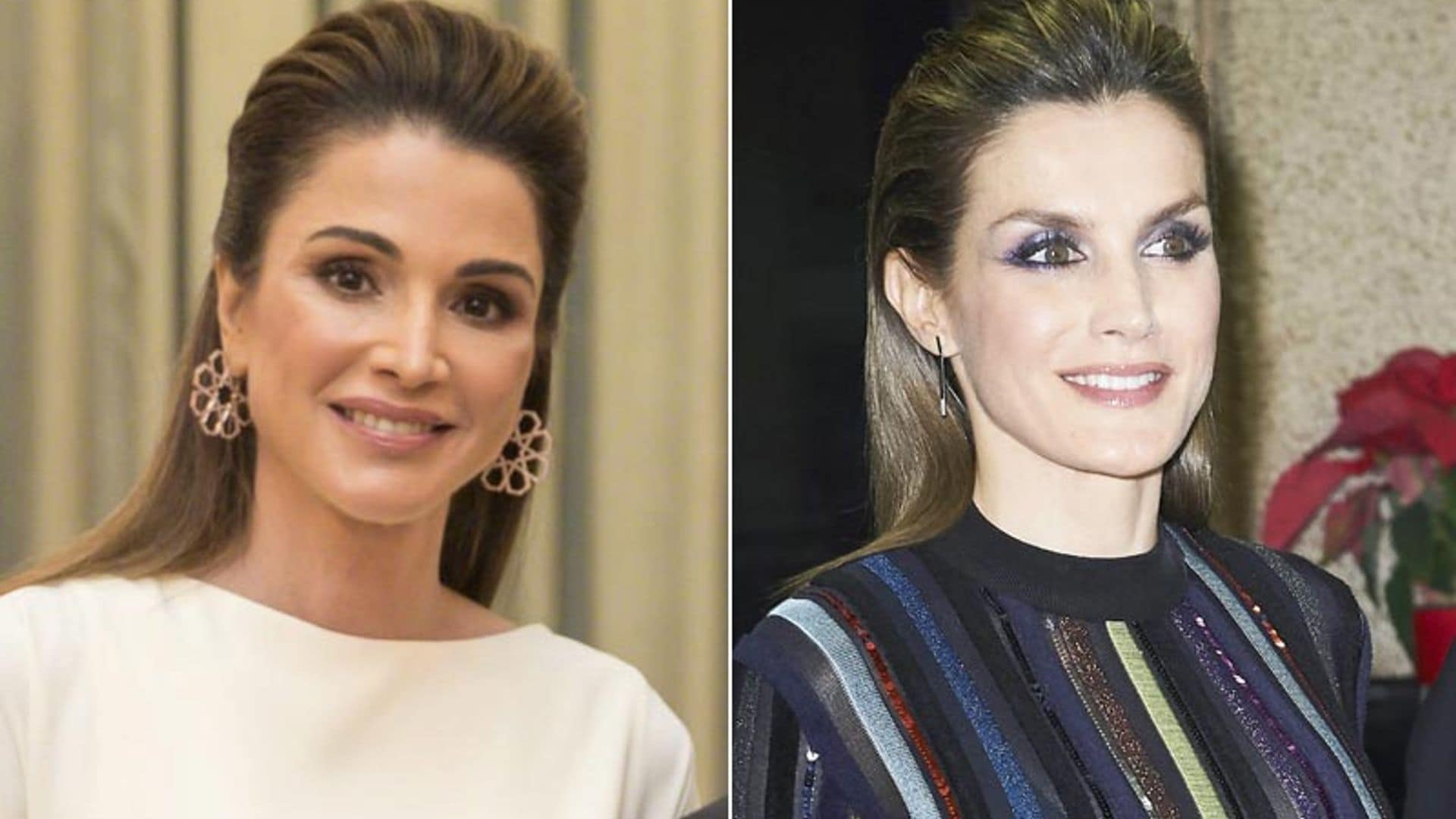 Las semejanzas entre el peinado más impactante de la reina Letizia y Rania de Jordania