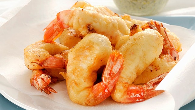 gambas a la gabardina con curcuma