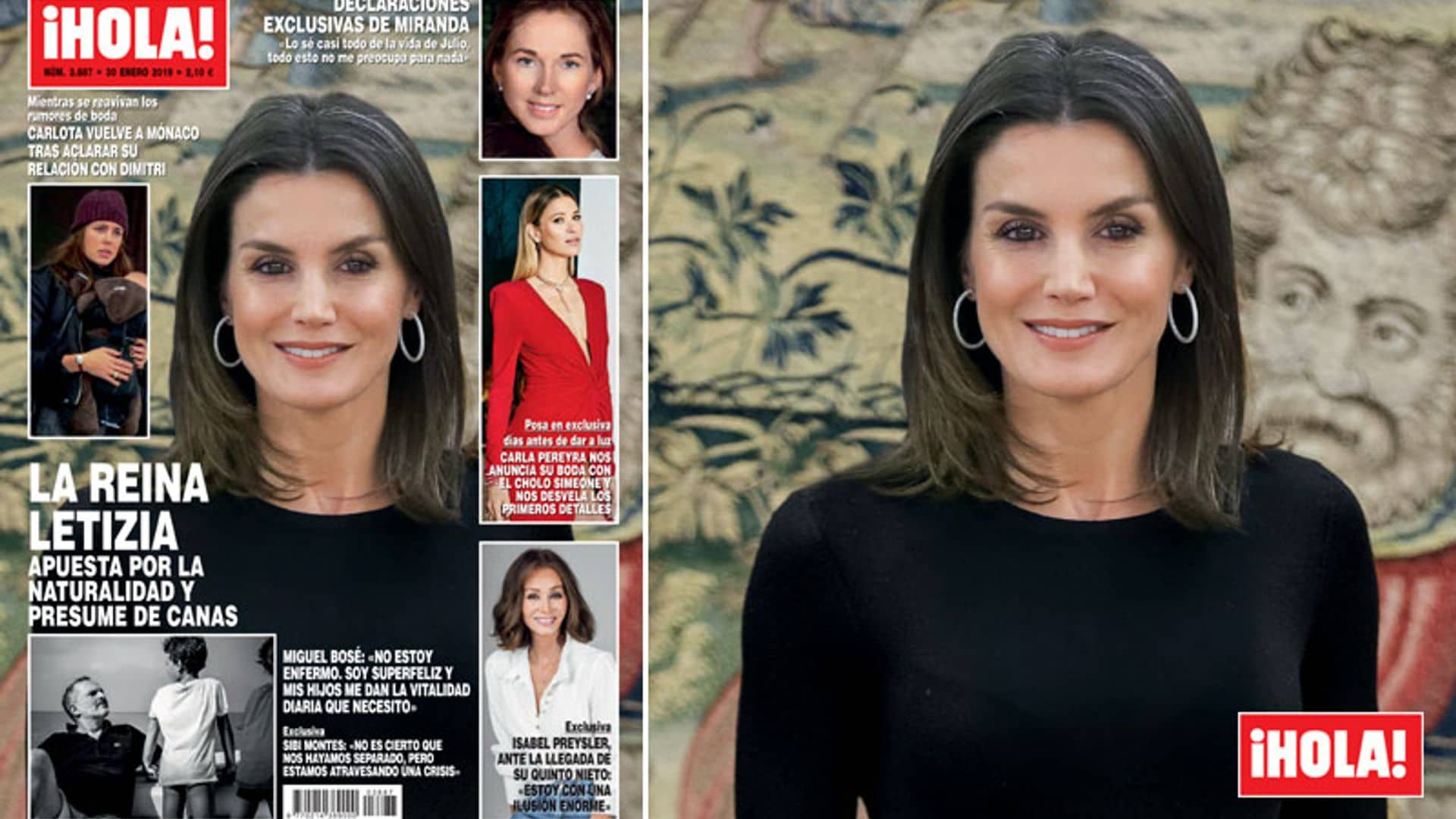 En ¡HOLA!, la reina Letizia apuesta por la naturalidad y presume de canas