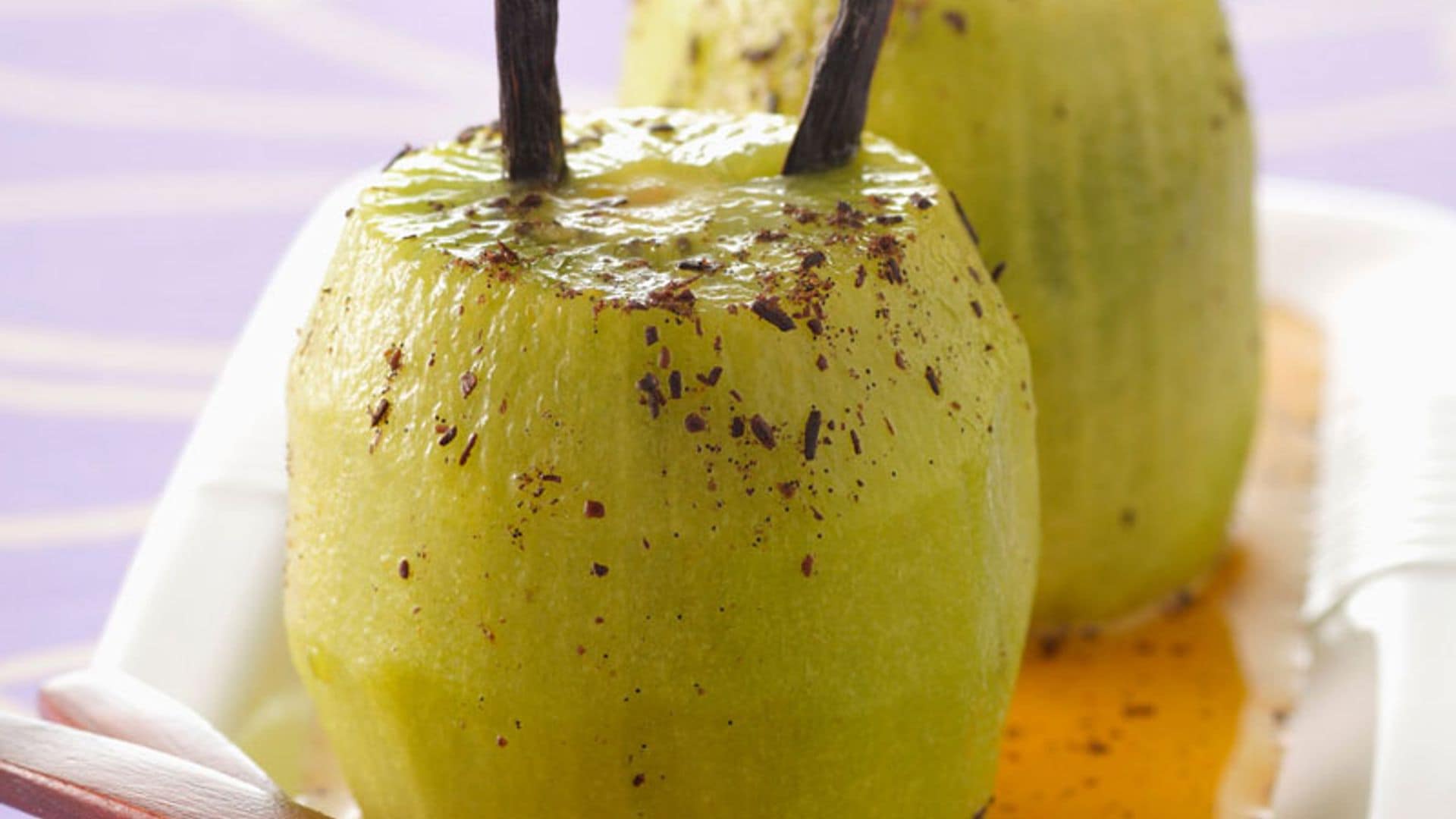 Kiwis confitados con sirope de vainilla y jengibre