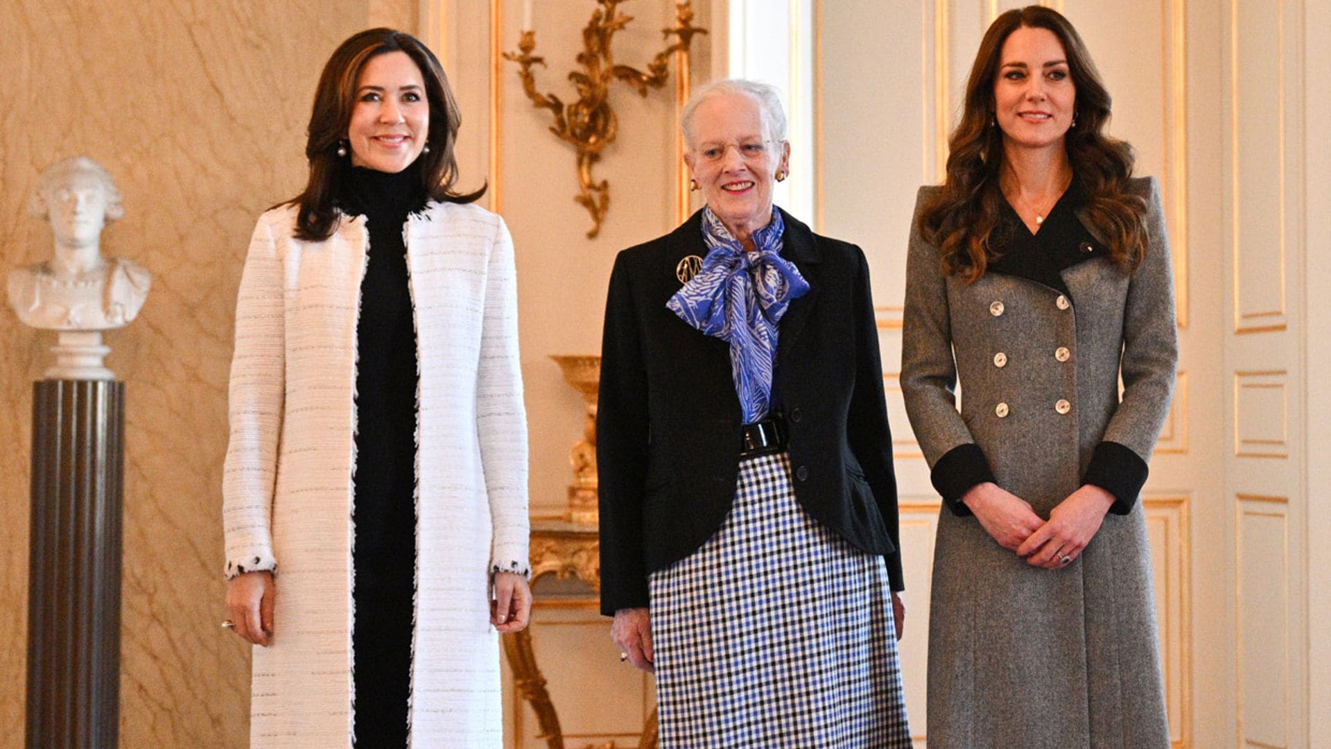 'Minicumbre royal' en Copenhague: la duquesa de Cambridge se reúne con la reina Margarita y la princesa Mary