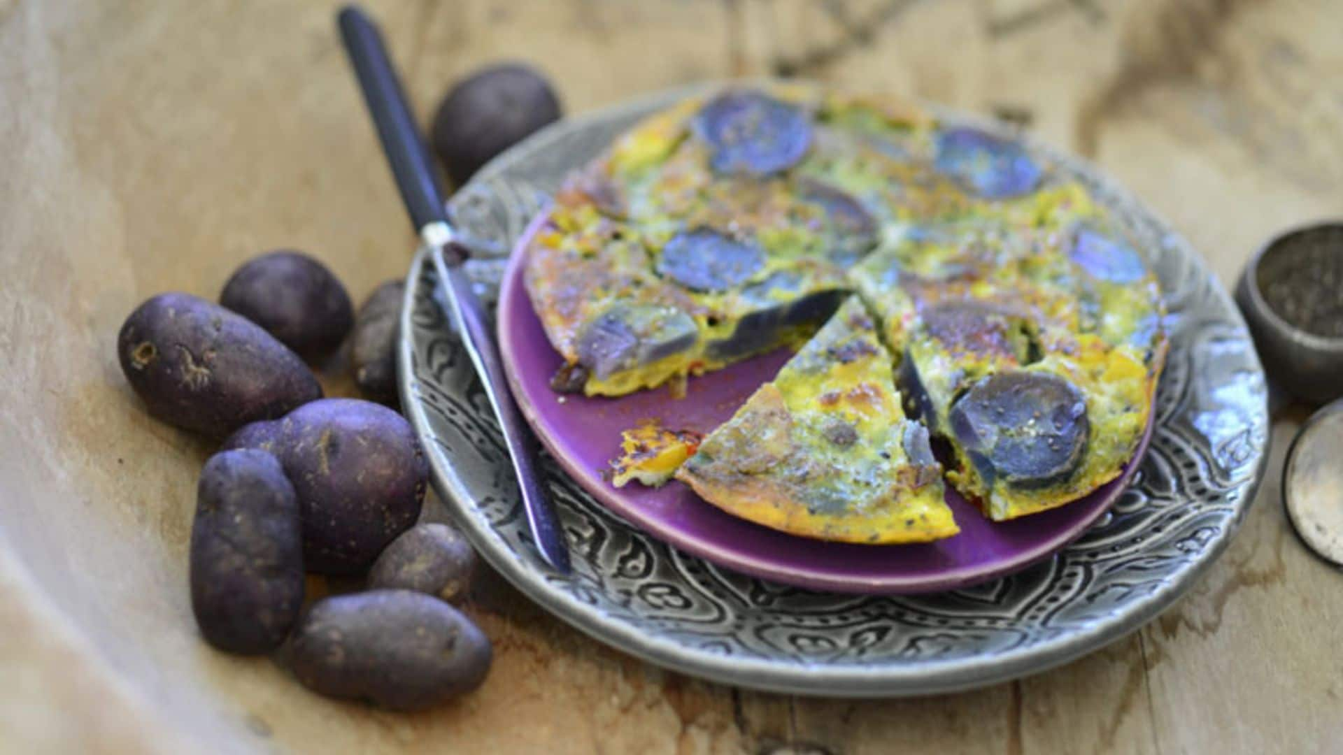 Tortilla de patata morada