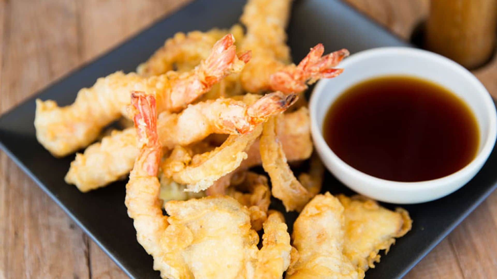 Tempura de bacalao y gambas