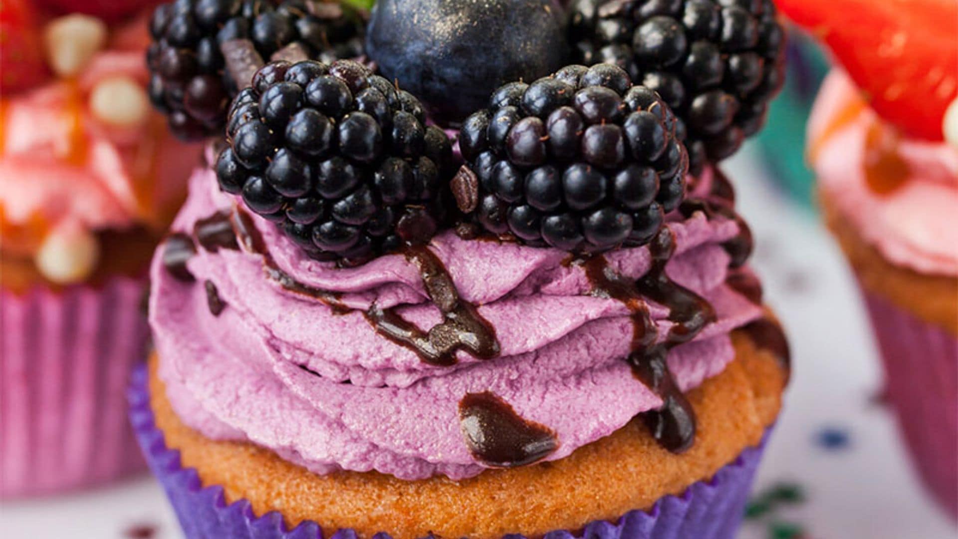 'Cupcakes' con 'mousse' de moras