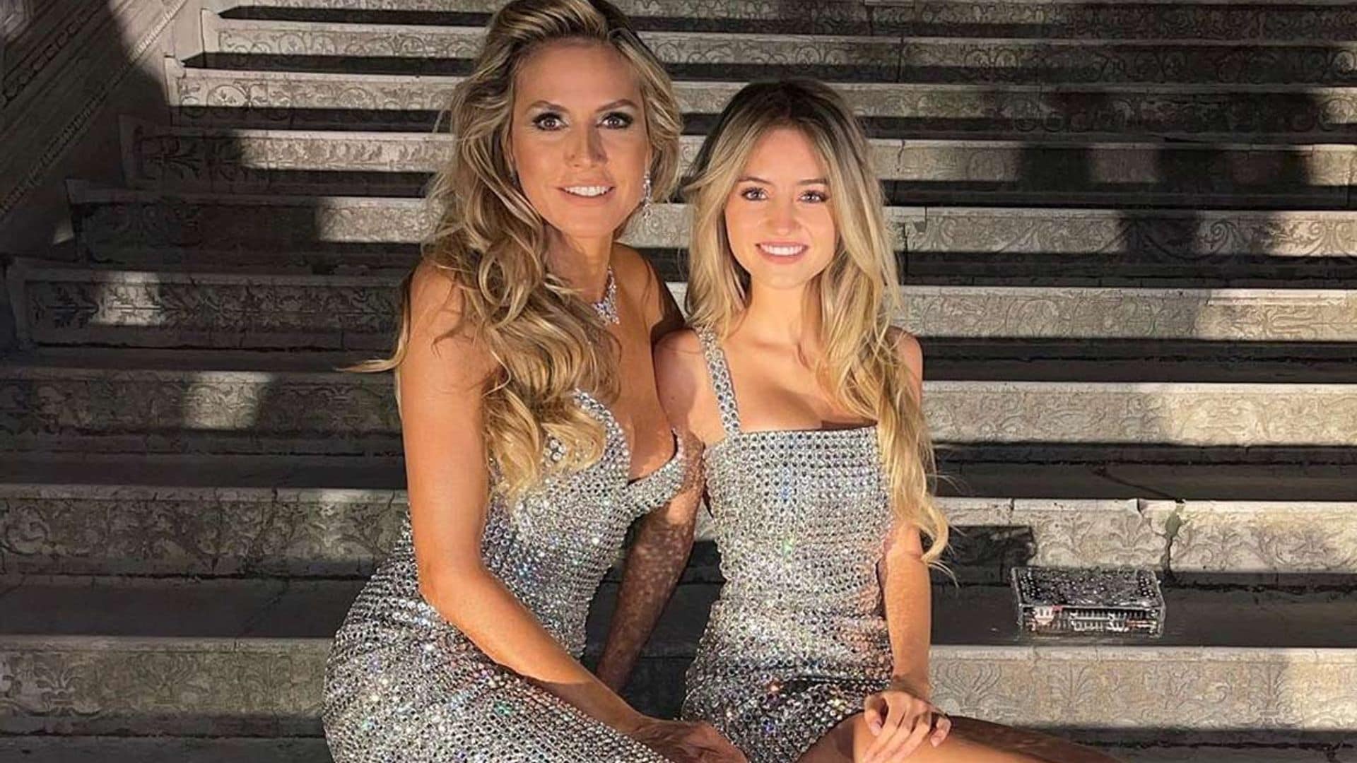 Heidi Klum y su hija Leni convierten un mismo vestido joya en dos looks de alto impacto